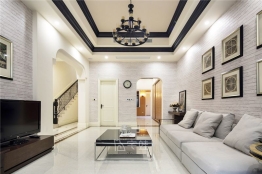 保利凯旋公馆四居室美式田园效果图